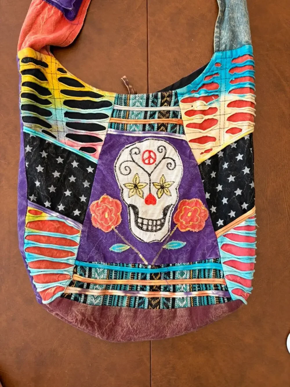 Rising International Skull multicolor Hobo Crossbody Bag
